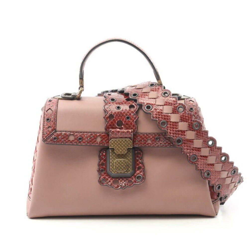 Bottega Veneta Piazza Handbag Leather Pink Burgundy